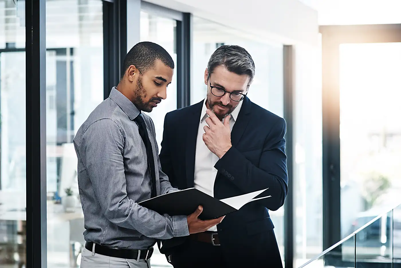 northbrook shared office space two men talking